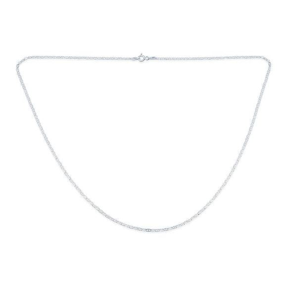 Flat Mariner Anchor Chain Necklace Sterling Silver Italian 16 Inch - Picture 2 of 4